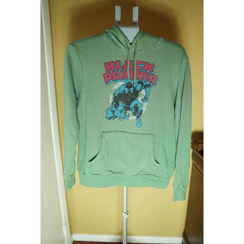 Old Navy Womens Black Panther Pullover Hoodie Green Long Sleeve Pockets SMALL